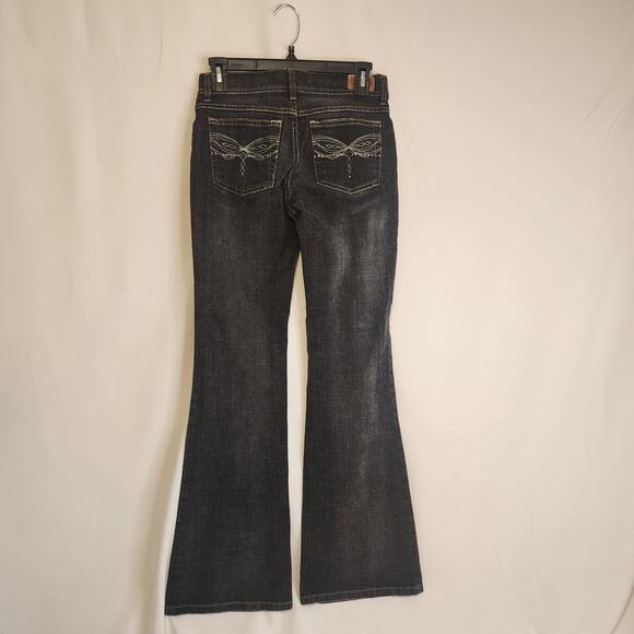 Glo Flare Leg Jeans Size 1 Dark Wash - Picture 3 of 6